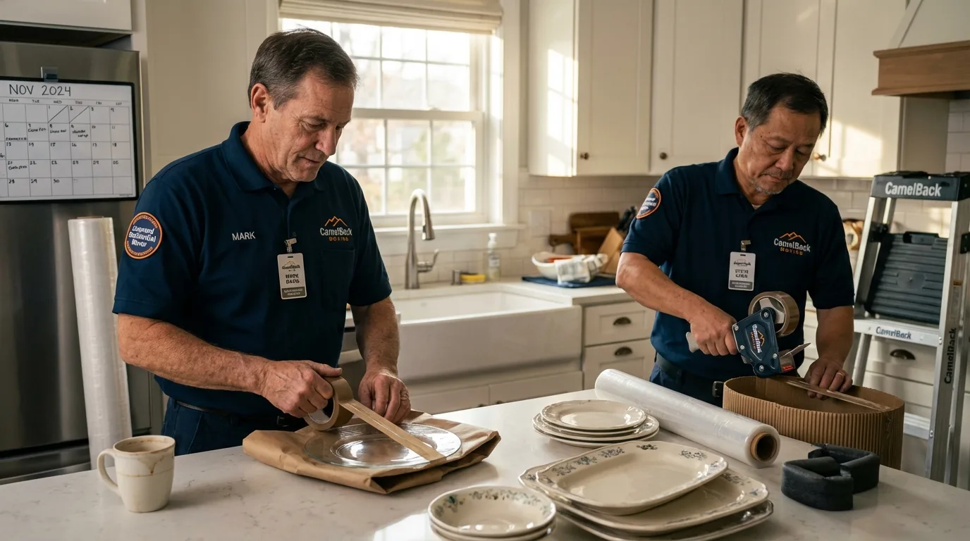 Professional crew packing kitchen dishware in Greensboro, GA